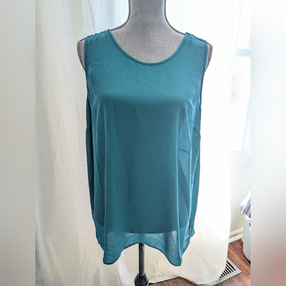 [Mossimo] Teal High Low Tank Split Open Back - XL